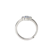 Mabina Anello jasmine 523455 - fiore con zirconi azzurri